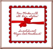 Pat A Kake Wagon Red Ribbon Headband