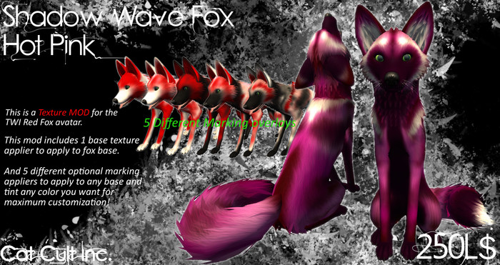 Cat Cult Inc. Shadow Wave Fox Hot Pink (boxed)