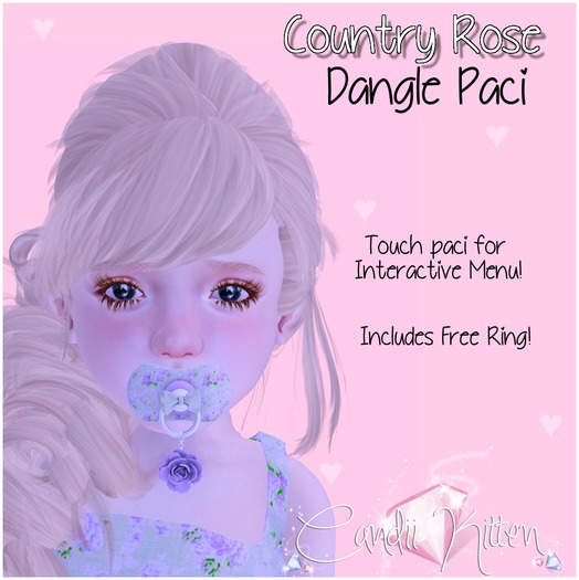 Candii Kitten - Country Rose Dangle Paci  Purple