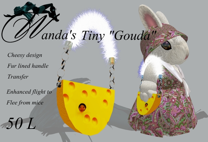 Wanda's Tiny 'Gouda' Handbag - A cheesy purse * fur handle
