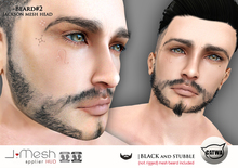[i.mesh] - Beard#2 BLACK/stub. appliers for CATWA mesh heads and Classic Avatars