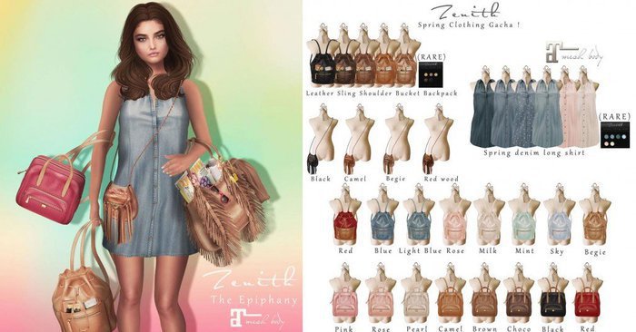 =Zenith=Leather Sling Shoulder Bucket Backpack (Blue)