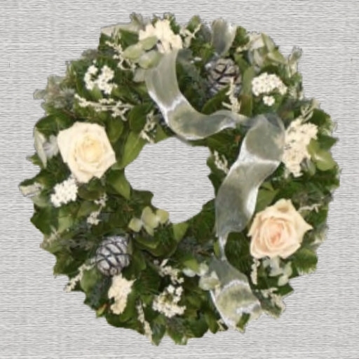 white rose  wreath
