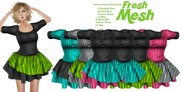Fresh Mesh-Full Permission mesh Dress 51 2016
