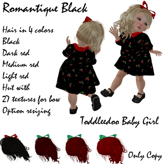 Toddleedoo Hair Romantique Black