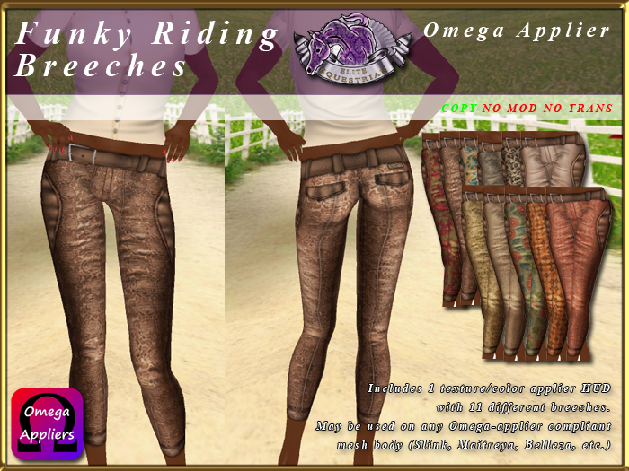 *E* Funky Riding Breeches Omega Applier [BOXED]