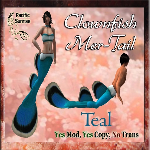 Teal Clownfish Mer-Tail