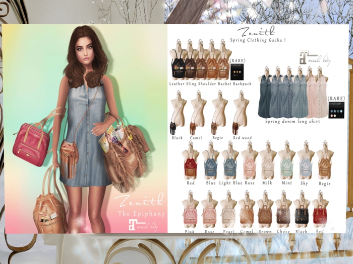 =Zenith=Leather Sling Shoulder Bucket Backpack (Blue)