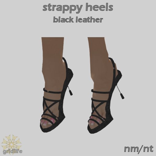 [bbz] Strappy Heels - black leather