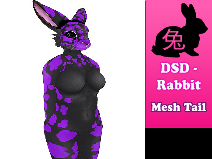 DSD Rabbit - mini rex Broken Black purple