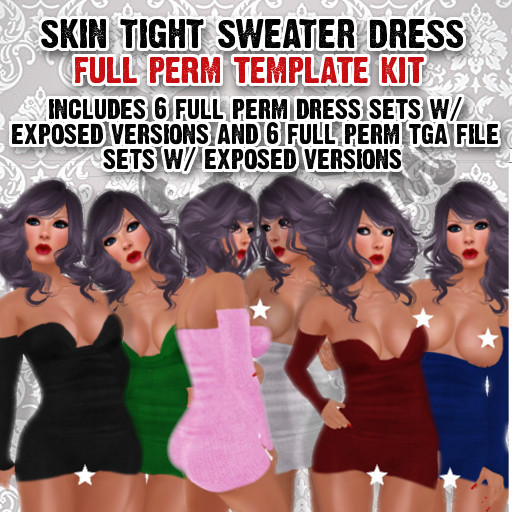 MF Skin Tight Sweater Dress Full Perm Template Kit