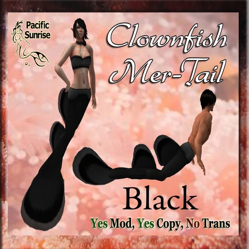 Black Clownfish Mer-Tail