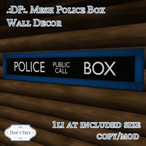 .:DF:. Police Box Wall Decor