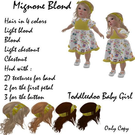 Toddleedoo Hair  Mignone Blond Demo