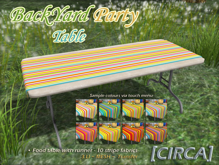 [CIRCA] Pkg - "BackYard Party" Table with Menu