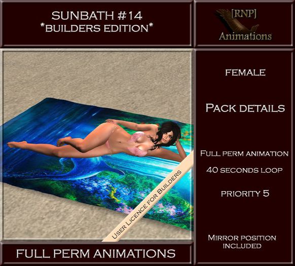 [RNP] Sunbath #14 - Female - Full Perm Animation