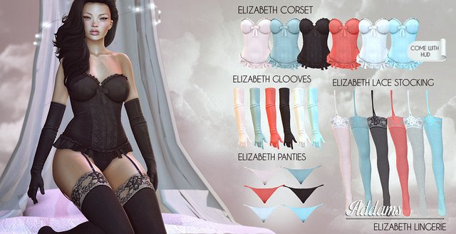 Addams // Elizabeth Lace Stockings T&O // Red // B