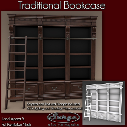 Traditional Bookcase - Full Perm Mesh - Low Impact