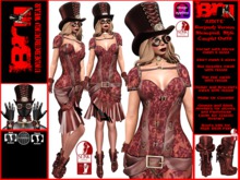 **JUDITE BURGUNDY VERSION STEAMPUNK STYLE COMPLET OUTFIT **