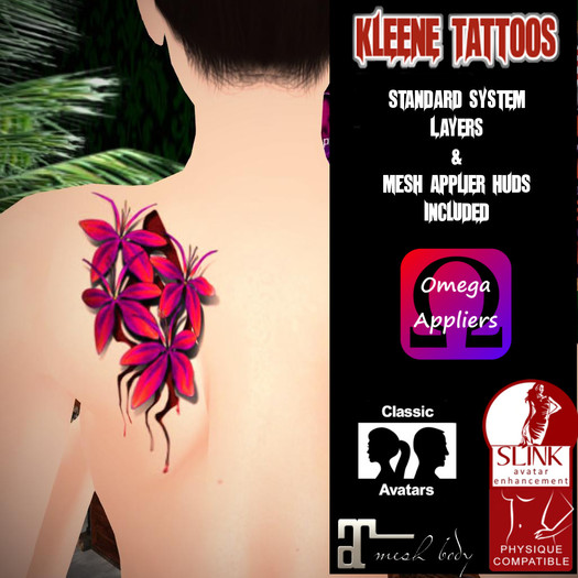 Large Red Flower on Left Shoulder-By Kleene Tattoos