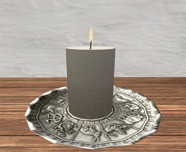 Candle Beige w/ Zodiac plate