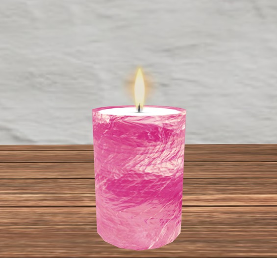 Candle in Pink Glass