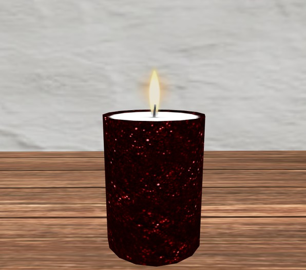 Candle in Red Sparkle Glass