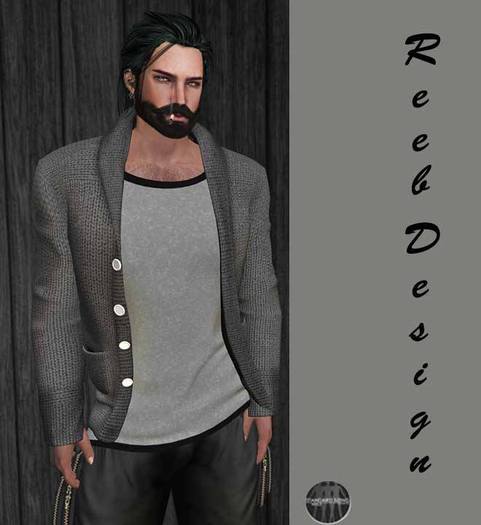 205-Reeb Design Mert gray T-shirt cardigan