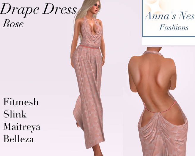 AN Drape Dress Rose (wear to unpack)