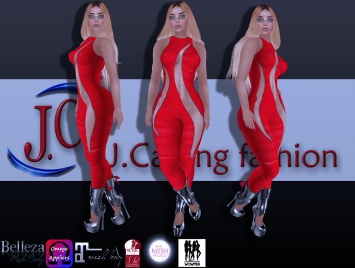 J.C overalls red