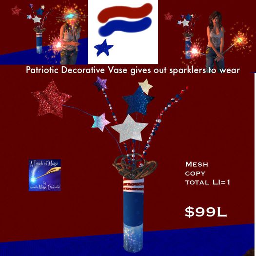 Patriotic Vase sparkler giver (bag)
