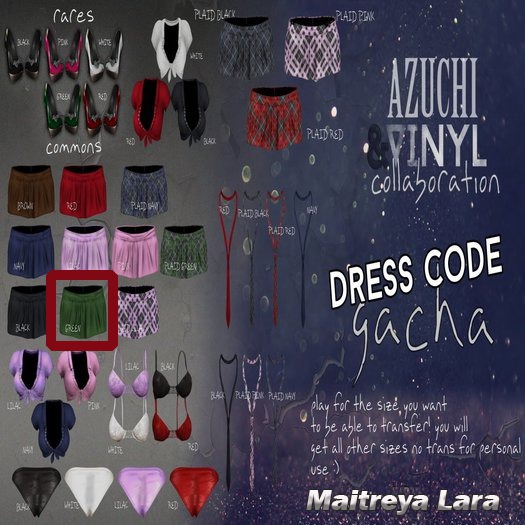 [Azuchi-Vinyl] Dress Code Gacha - SKIRT MAITREYA GREEN