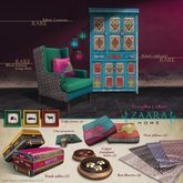 Zaara [home] : Block print wing chair RARE