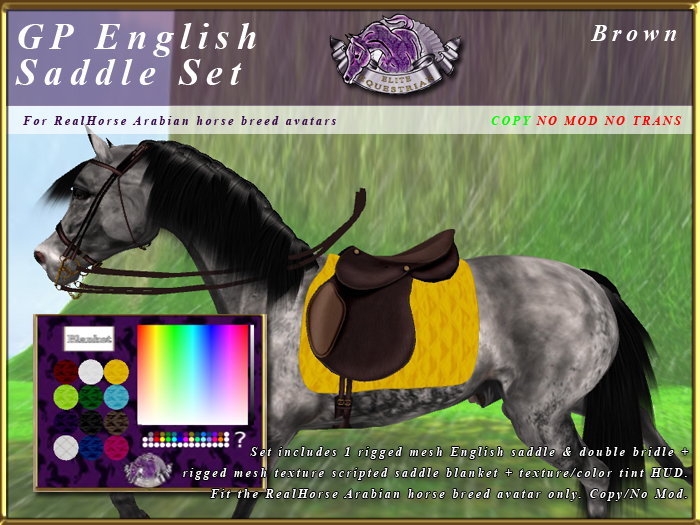 *E* Rigged GP English Saddle Set  [BOXED] RHAB Brown