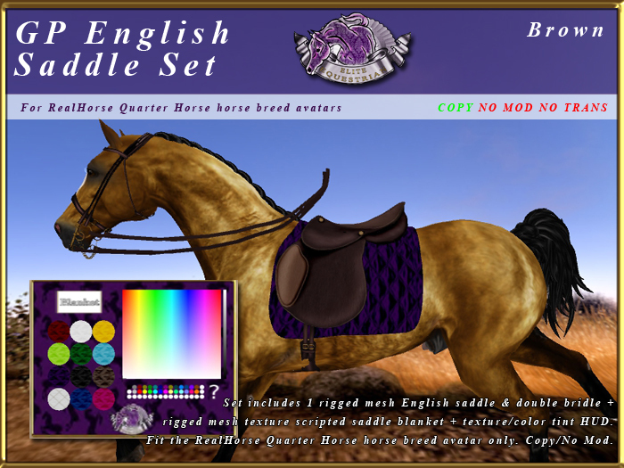 *E* Rigged GP English Saddle Set  [BOXED] RHQH Brown