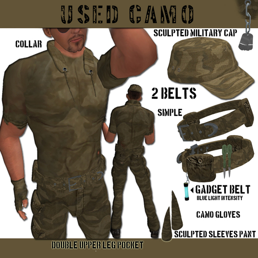 Worn camo suit " military "