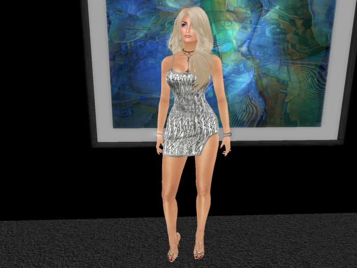 Para's Cami Minidress Silver Beaded