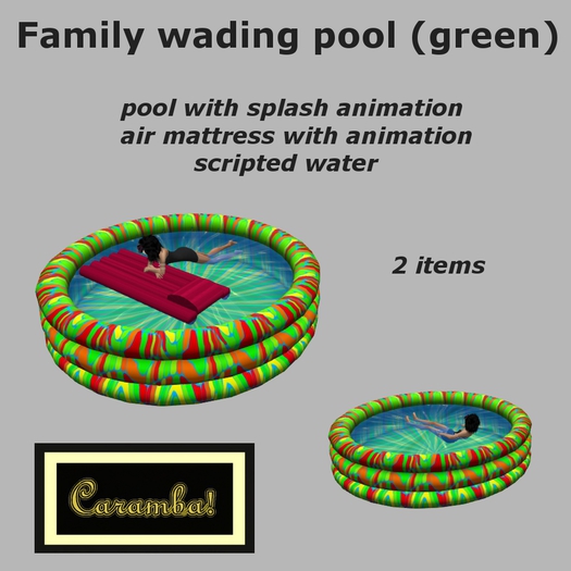 Family wading pool - green (animated)