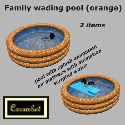 Family wading pool - orange (animated)