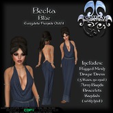 [FPI] Becka Blue - Lovely Draped Dress Outfit with Arm Bands, Bracelets & Sandals