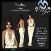 [FPI] Becka Cream - Lovely Draped Dress Outfit with Arm Bands, Bracelets & Sandals
