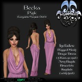 [FPI] Becka Pink - Lovely Draped Dress Outfit with Arm Bands, Bracelets & Sandals
