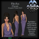 [FPI] Becka Purple - Lovely Draped Dress Outfit with Arm Bands, Bracelets & Sandals