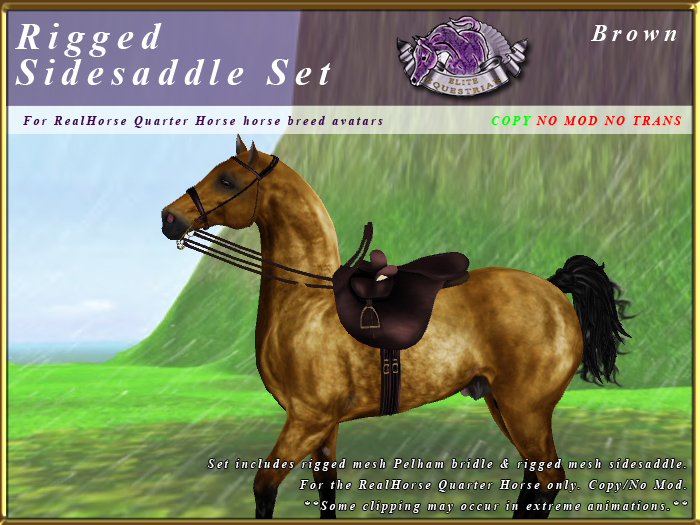 *E* Rigged Sidesaddle Set [BOXED] RHQH Brown