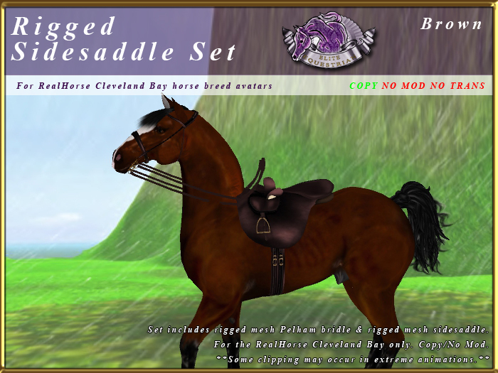 *E* Rigged Sidesaddle Set [BOXED] RHCB Brown