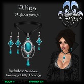 [FPI] Alina Aquamarine - Lovely Jewelry Set with Necklace, Earrings & Belly Piercing