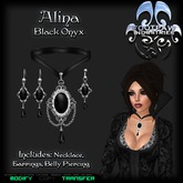 [FPI] Alina BlackOnyx - Lovely Jewelry Set with Necklace, Earrings & Belly Piercing