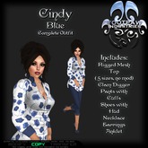 [FPI] Cindy Blue- Blouse & Pants Outfit with Necklace, Earrings, Anklet & Shoes