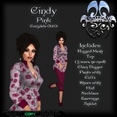 [FPI] Cindy Pink- Blouse & Pants Outfit with Necklace, Earrings, Anklet & Shoes