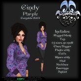 [FPI] Cindy Purple- Blouse & Pants Outfit with Necklace, Earrings, Anklet & Shoes
